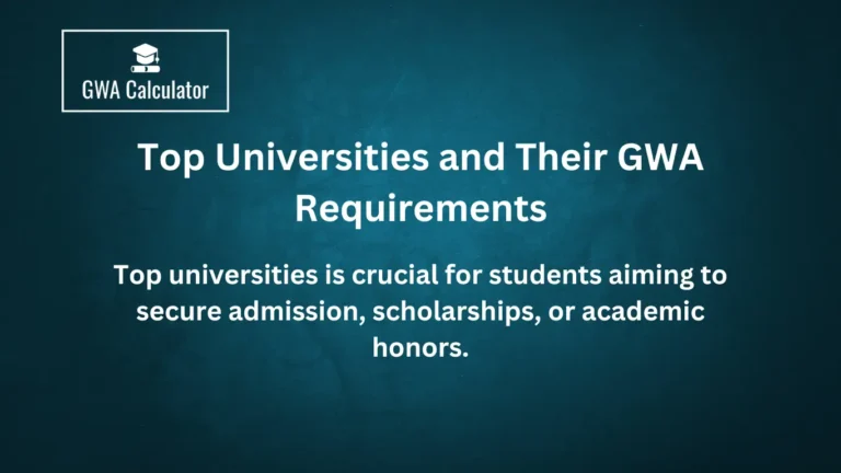 Top Universities and Their GWA Requirements