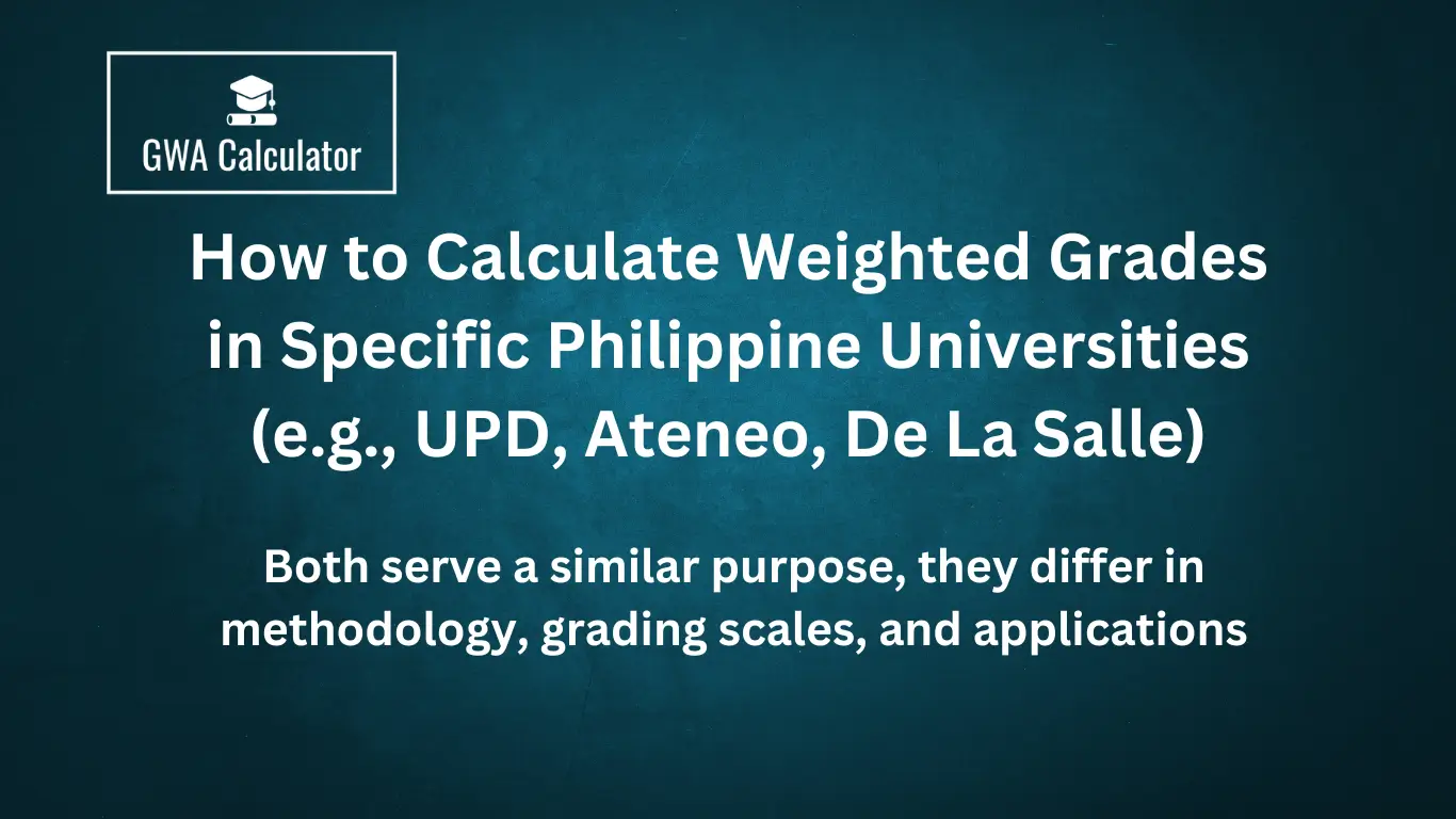 How to Calculate Weighted Grades in Specific Philippine Universities (e.g., UPD, Ateneo, De La Salle)